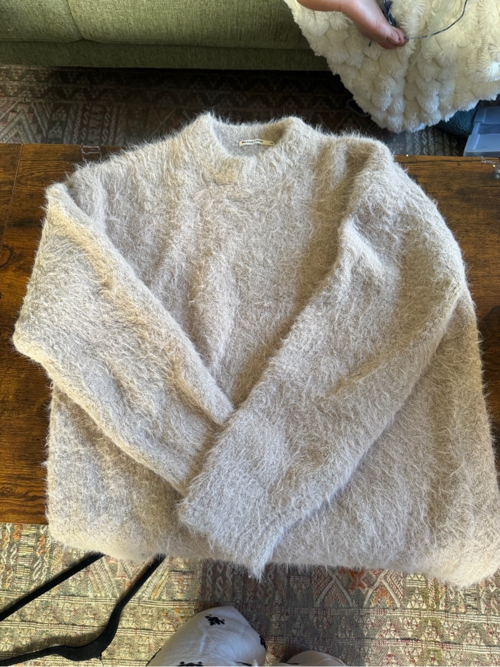 Marine Layer Fuzzy Crewneck Sweater - Cream